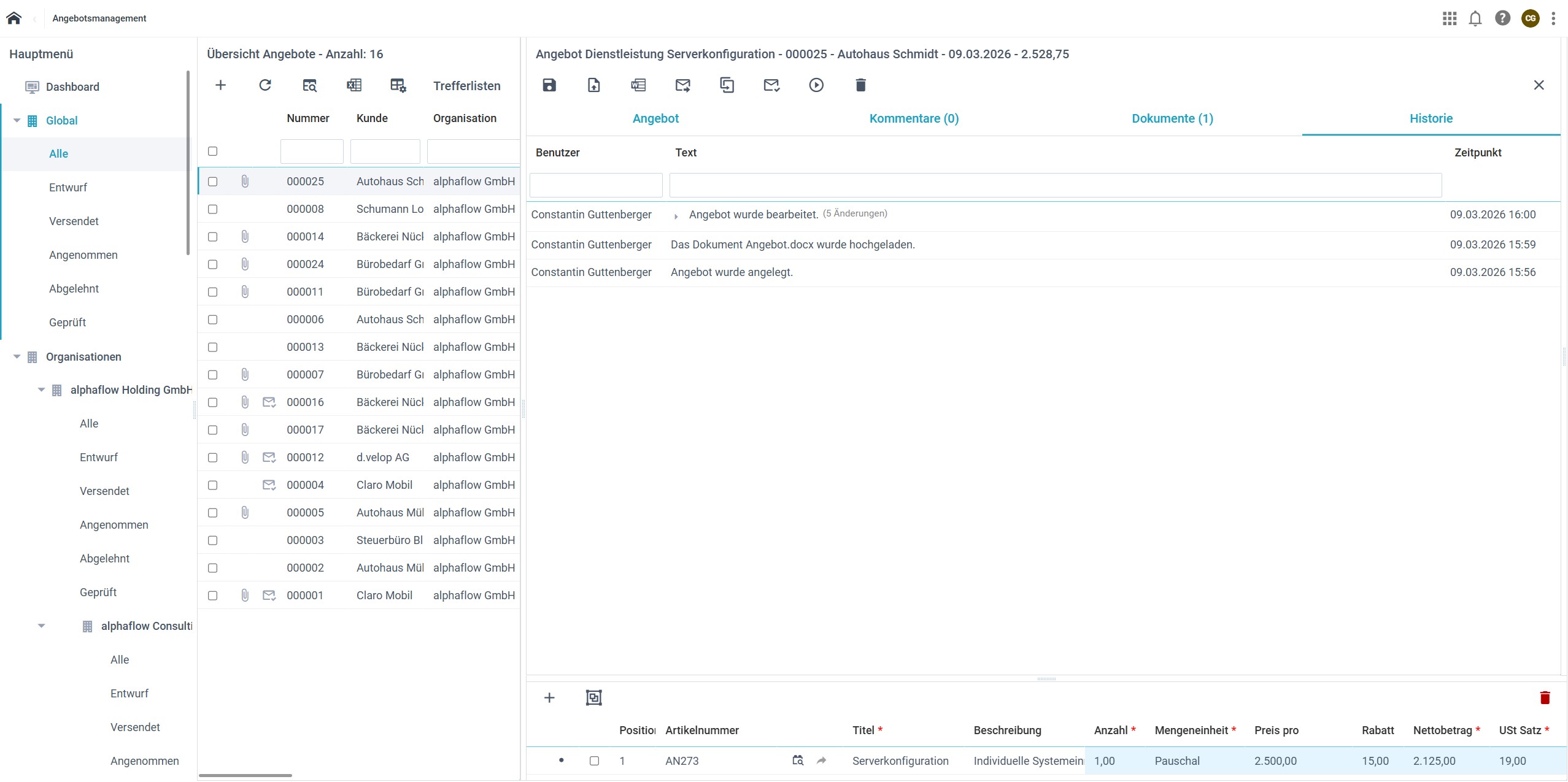 Lückenlose Historie