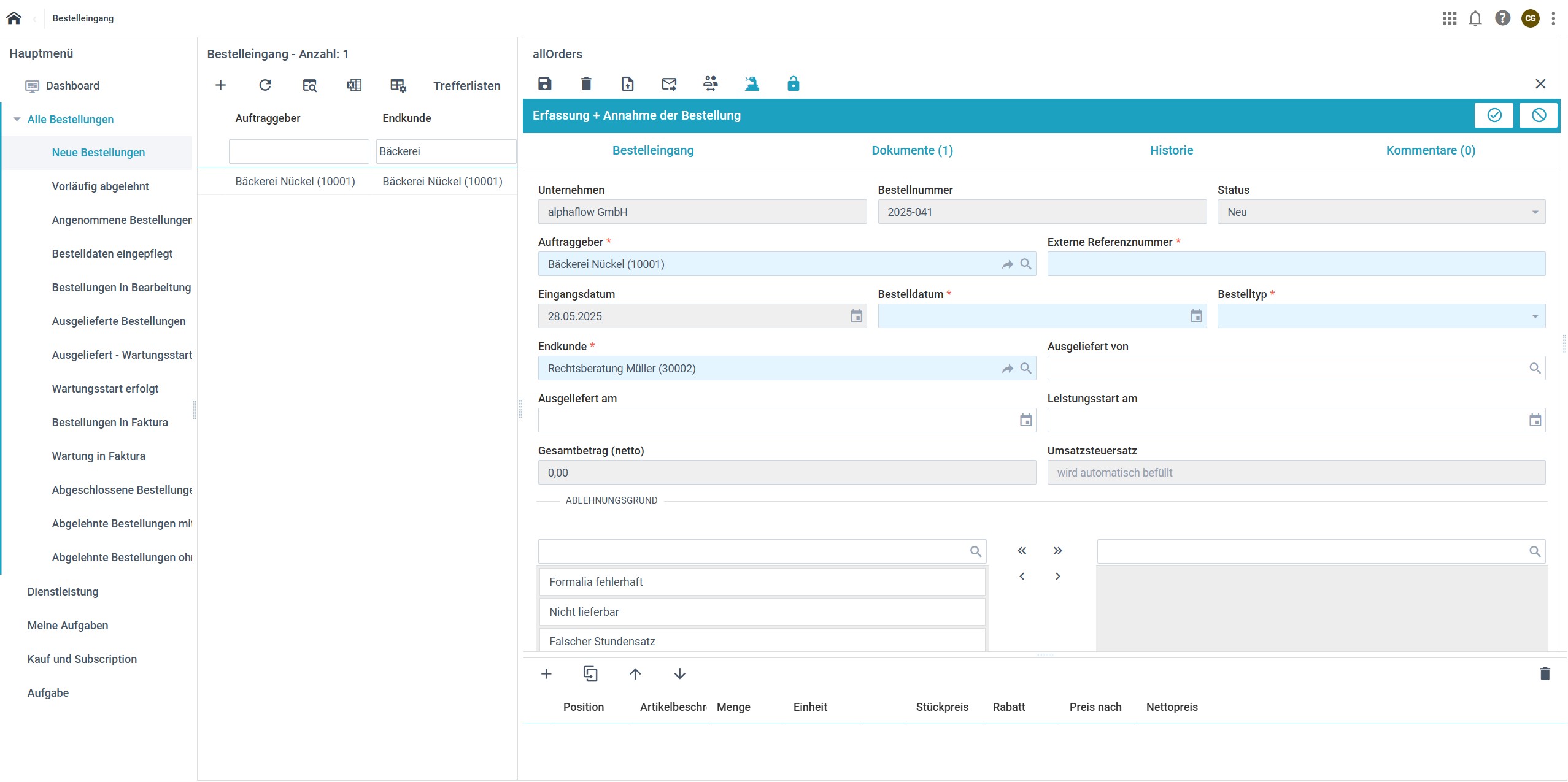 Einbindung von Workflows, Positionszeilen und Skriptautomatisierungen