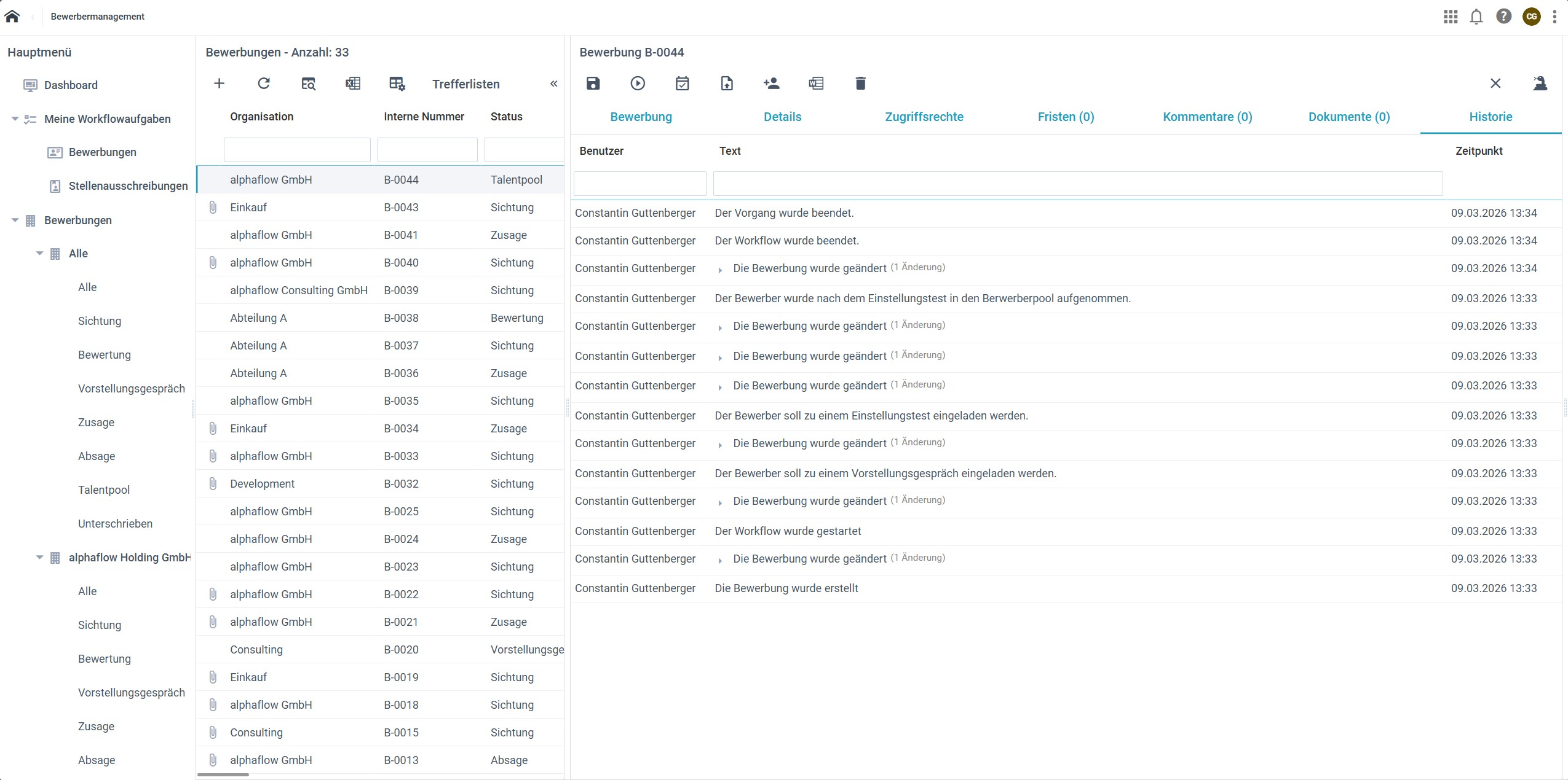 Lückenlose Historie
