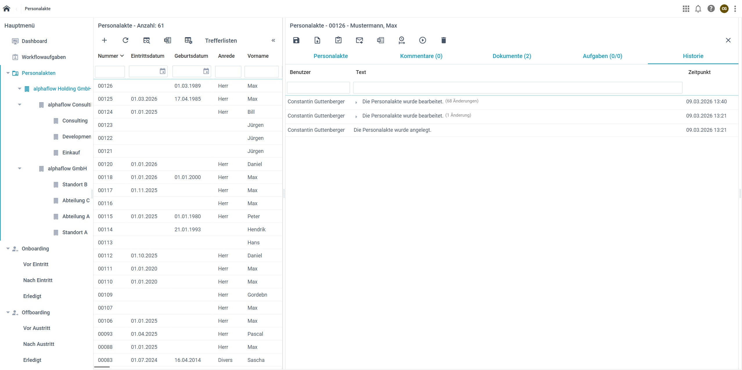 Lückenlose Historie
