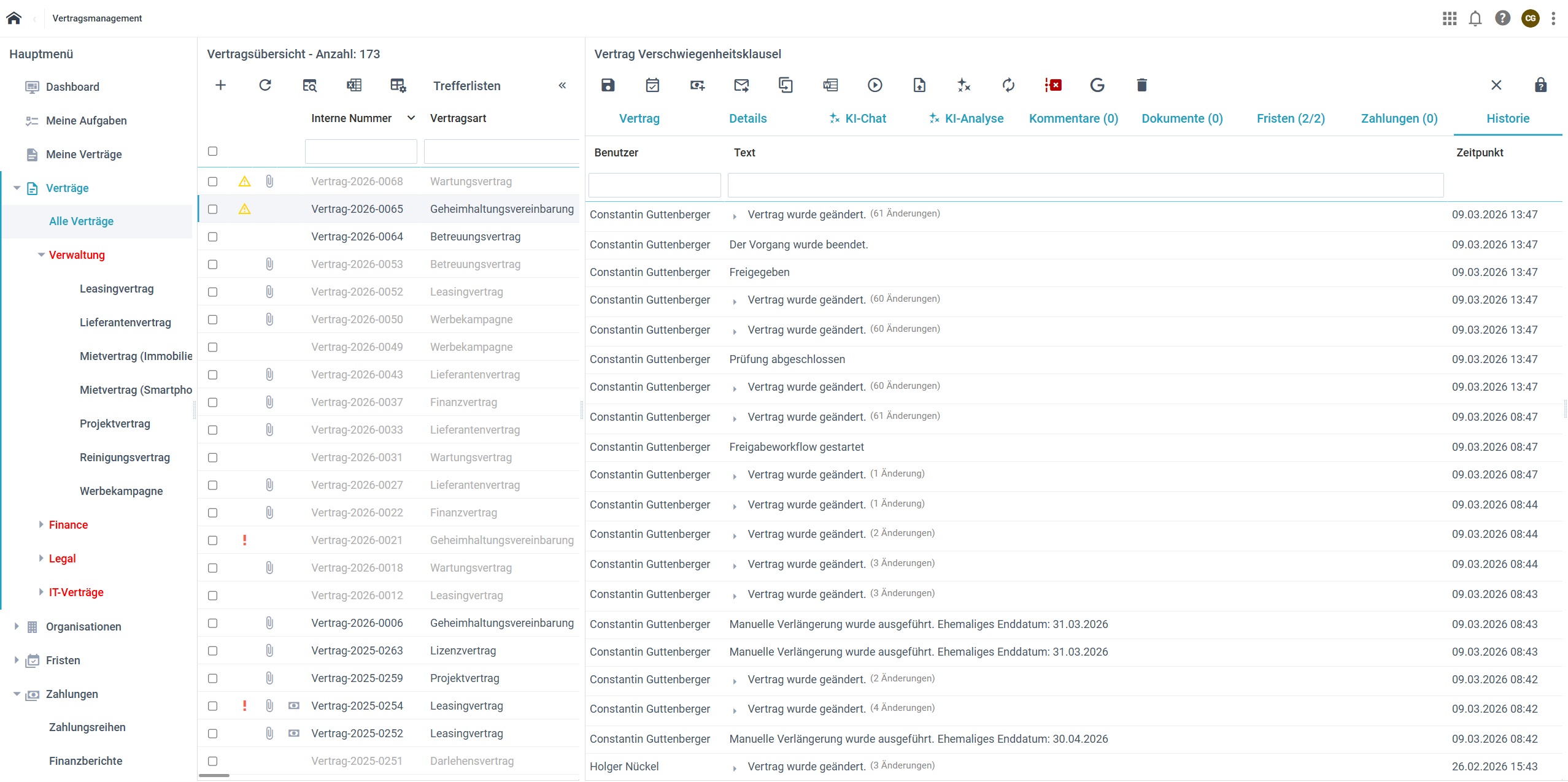 Lückenlose Historie
